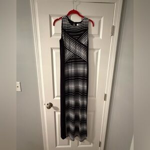 WHBM | Black & White Striped Sleeveless Maxi Dress | Size S